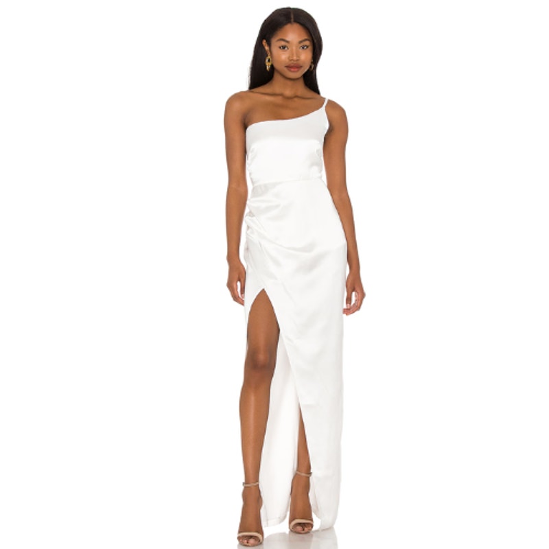 Nookie Grace One Shoulder Gown In Ivory Nwt Size Large